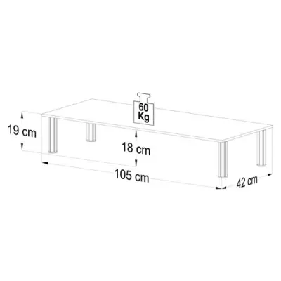 VCM Lowboard- und Wohnwand-Glasaufsatz Felino-Mini